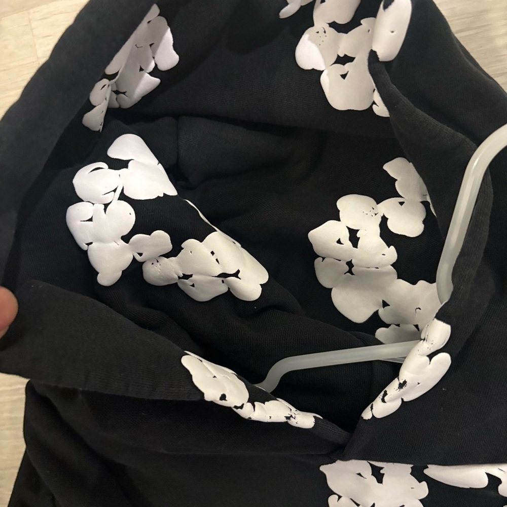 Black and White Floral Men's Sweater - Picture 3 of 5